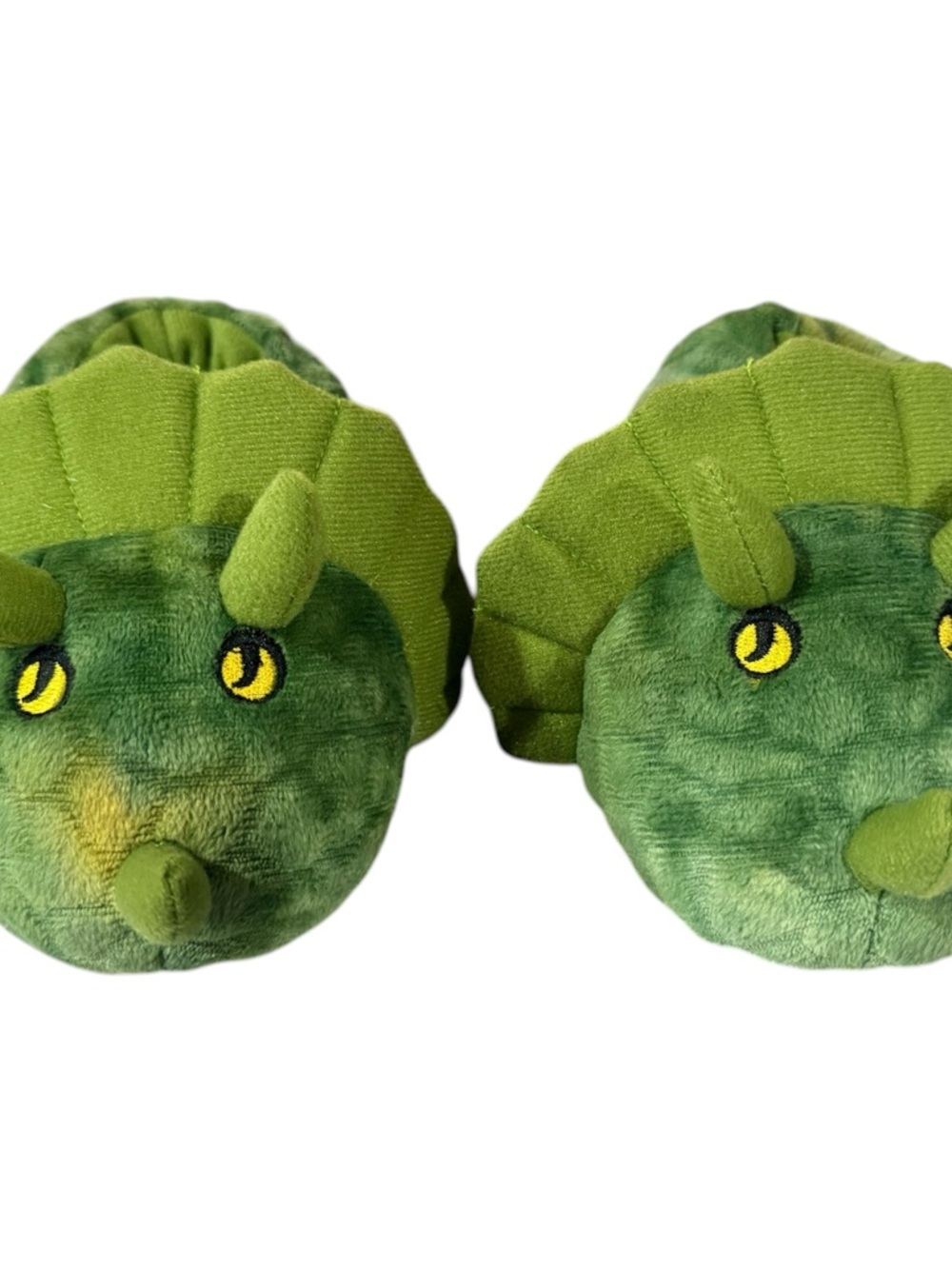 Western Chief Green Plush Triceratops Pet/Reptile Slippers